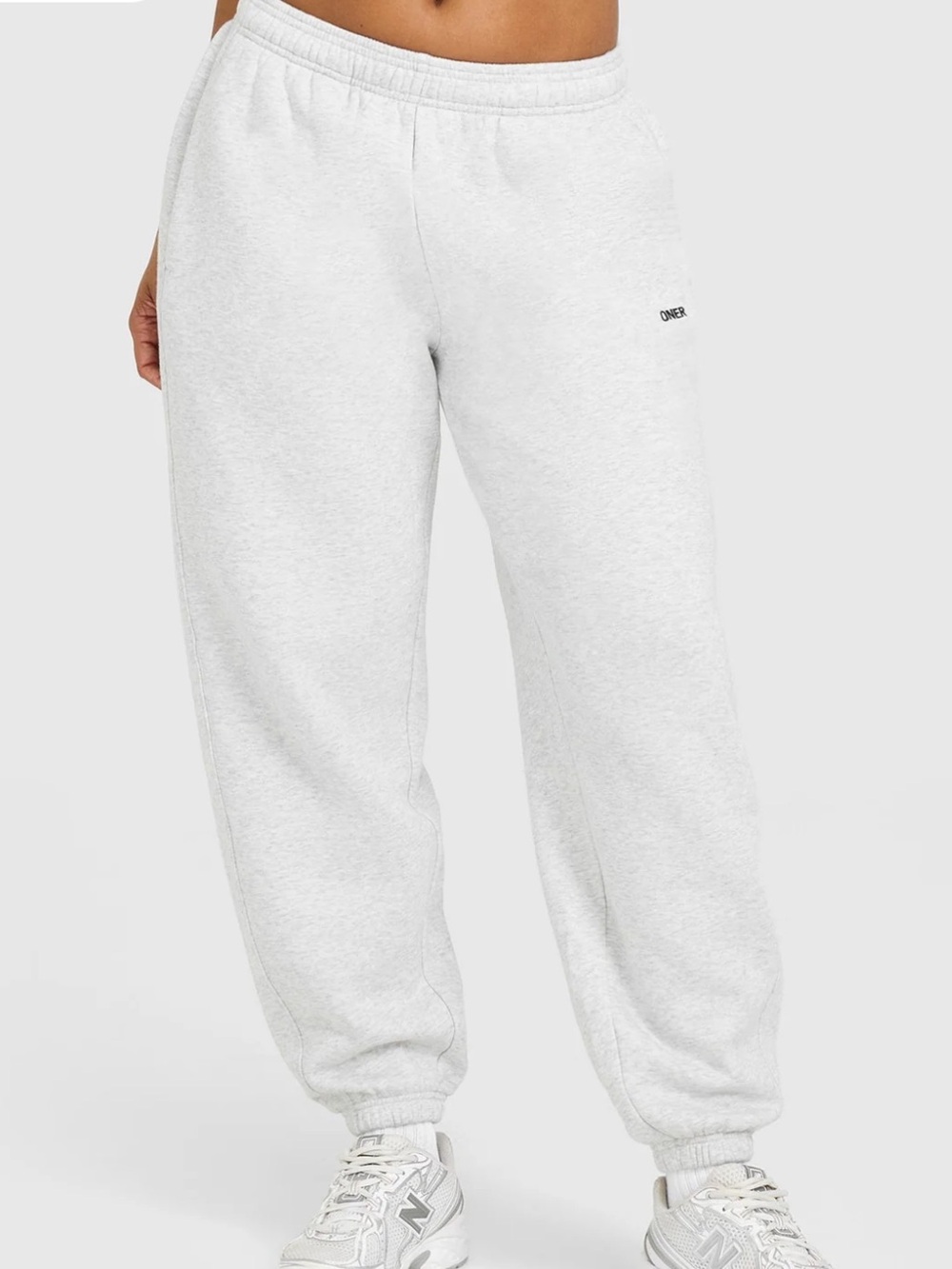 ONER ACTIVE FOUNDATIONS OVERSIZED JOGGERS IN LIGHT GREY MARL - S (Short)